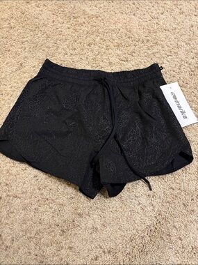 Marika Black Floral-Print Women's Athletic Shorts